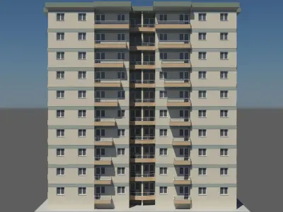 Apartment 10 Floors 3D model