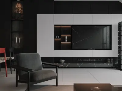 Modern style living room 3D model