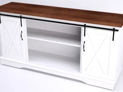 TV Stand Barn Doors 3D model
