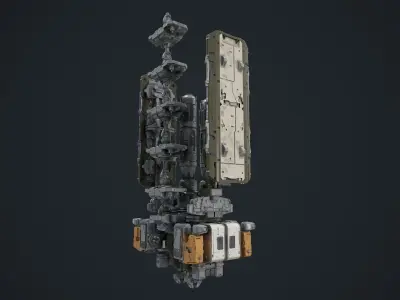 scifi-modelx497-UV-PBR spaceship Low-poly 3D model