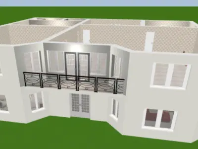 2 storey 6 rooms 16x20 3D model