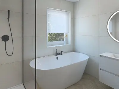 Cozy bathroom with shower area 3D model