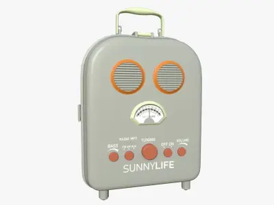 Cartoon Style Stylized Radio Sunnylife Radio Gray Edition 3D model
