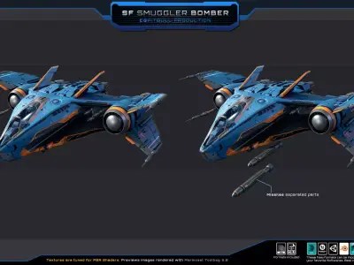 SF Smuggler Bomber  Low-poly 3D model