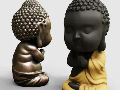 Baby Buddha figurine Low-poly 3D model