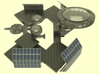 Antonov - An Spacestation  Low-poly 3D model