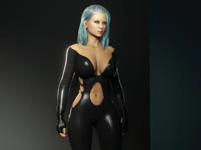 Leather Girl  Low-poly 3D model