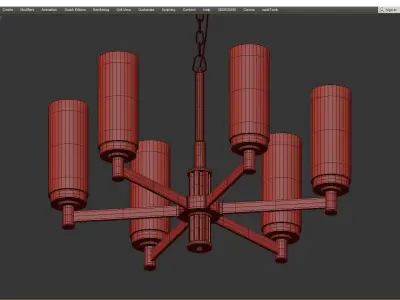 LIAISON TWO TIER black and brass Chandelier 6 Low-poly 3D model