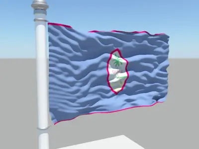 Guam flag 3D model