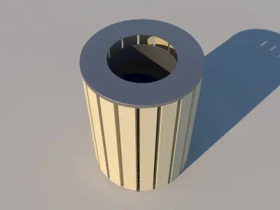 Outdoor Dustbin - Trash can - Rubbish bin Low-poly 3D model