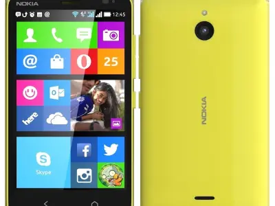 Nokia X2 Dual SIM yellow 3D model