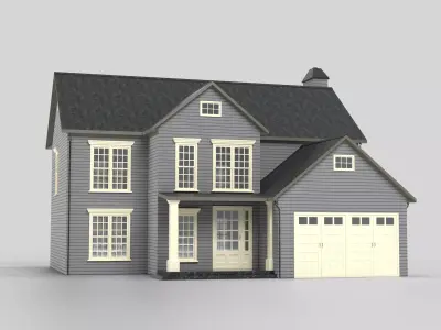 British House Design 08T2  Low-poly 3D model