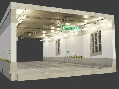 modular road tunnel asset pack with 8k pbr textures Low-poly 3D model