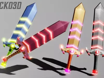 GrimBuster Sword - Sci-Fi Low-poly 3D model