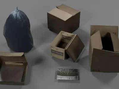 Trash Kit  Low-poly 3D model