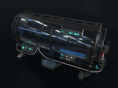 Sci-fi Lab Incubator Low-poly 3D model
