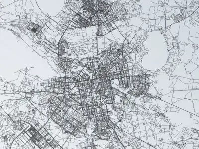 Yekaterinburg Road Network and Streets 3D model