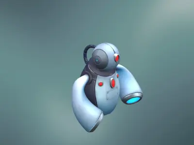 Sci-fi Robot stylized style Low-poly 3D model