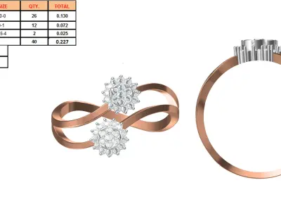 Light Weight Wedding Engagement Women Ring STL JCD Details 3D print model 30
