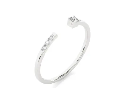 Light Minimalist Diamond Ring 3D print model