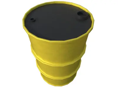 Barrel Yellow Low-poly 3D model