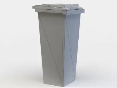 Garbage container Low-poly 3D model 7