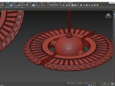 PHOENIX two gold and glass pendant lights Low-poly 3D model