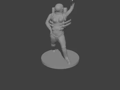 astronaut girl printed in 3d 3D print model