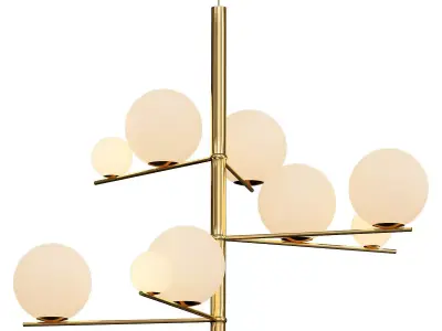TUTTIFRUTTI brass chandelier with glass balls 3D model
