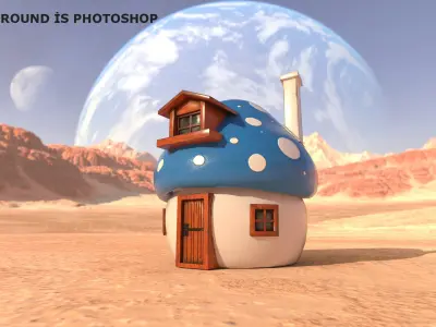Smurfs House Low-poly 3D model
