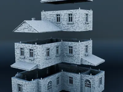 Medieval house 3D print model