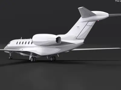  Luxury Private Jet with Interior Rigged 