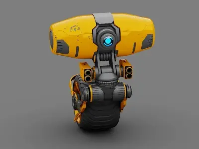 Wheel Droid  rigged character 3D model