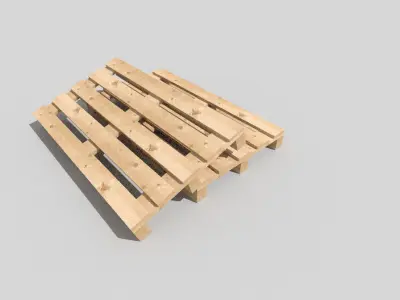Wooden Pallet Low-poly 3D model