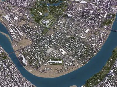 Baghdad - 3D City Model Low-poly 3D model