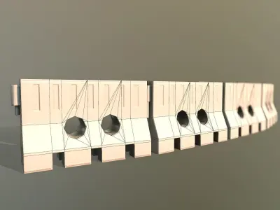 LOW POLY -  Plastic Barricade Low-poly 3D model