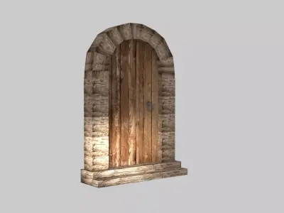 3d dungeon door Low-poly 3D model