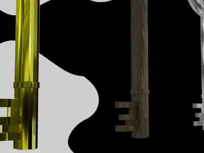 Antique key Low-poly 3D model purchase