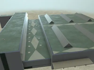 EDDB Hangar 2 Low-poly 3D model