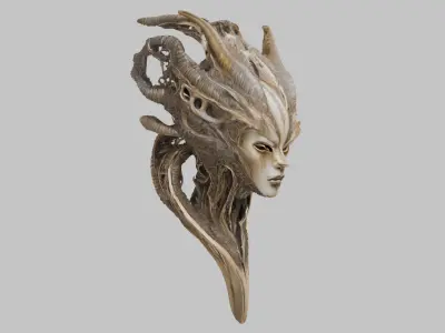 Stylized Ram Skull Low-poly 3D model