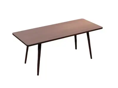 Modern Basic Wooden Dining Table Low-poly 3D model