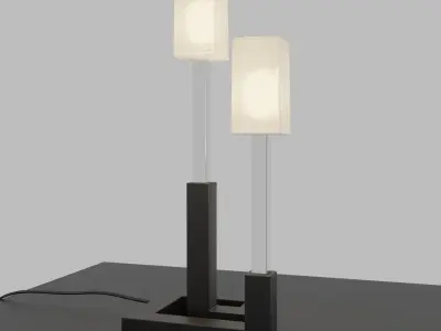 Modern Bedside Lamp on Minimal Table Free 3D model