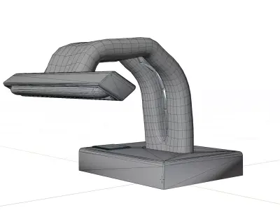 Table lamp with bones for animation and interiors Low-poly 3D model