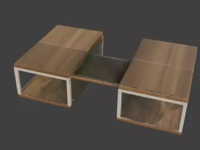 Contemporary Modular Coffee Table 3D Model Low-poly 3D model