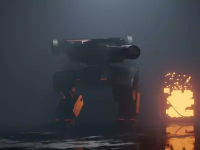 Robot 3D Model with gun 3D model