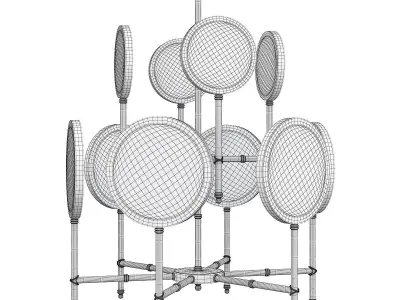 BAMBOO RING CHANDELIER Low-poly 3D model