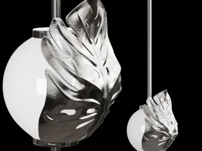 Pendant lamp Gold Monstera Leaf 3D model