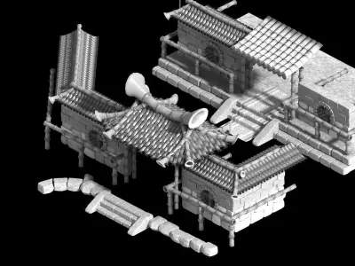 Game Dazhufeng - bamboo house 01 3D model