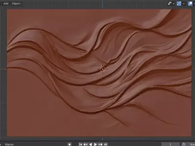 Modern wavey Relief Panel Wall Decor Set STL Mural CNC 362 3D model