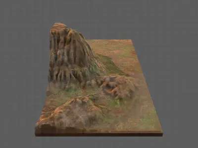 Terrain V02 Low-poly 3D model